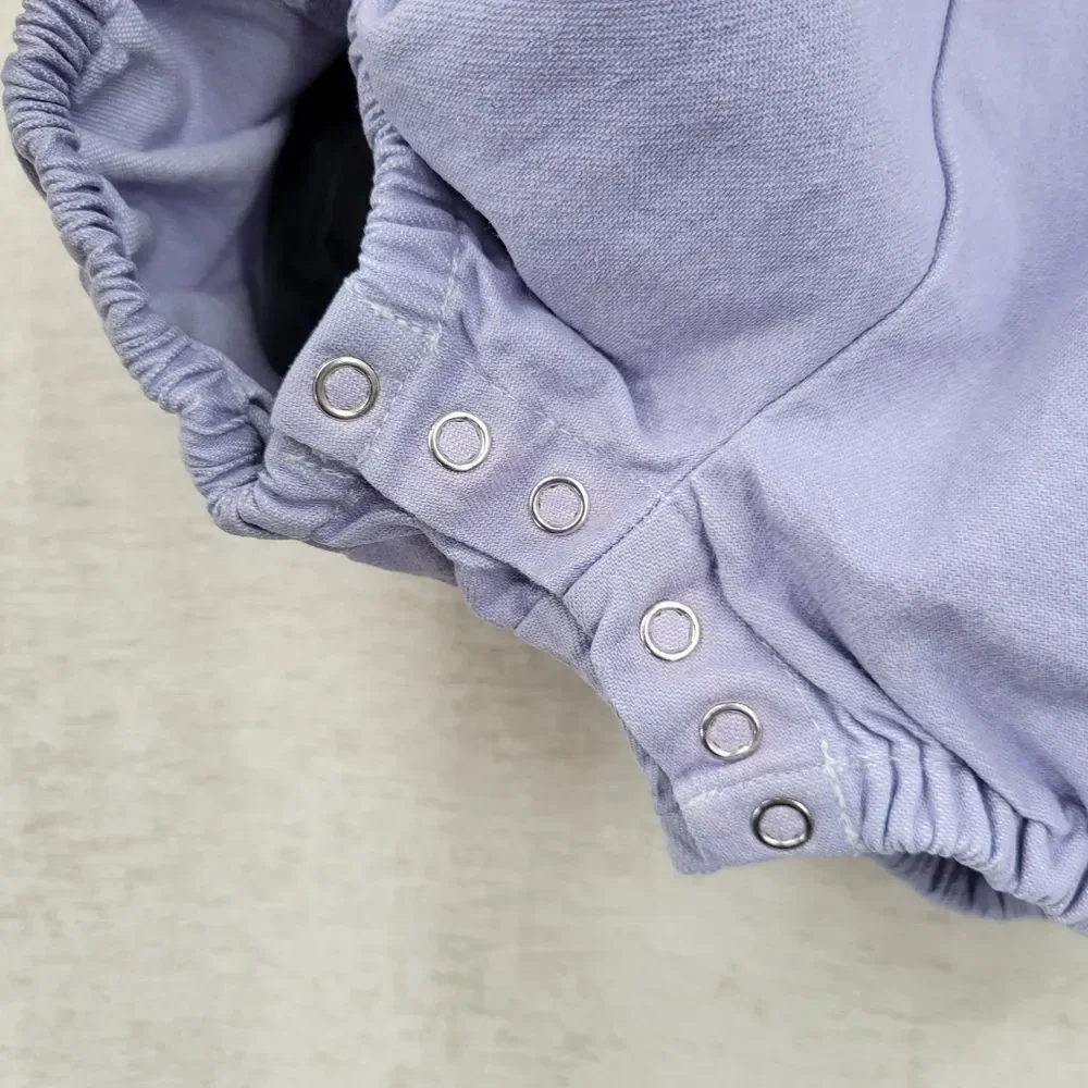 Ralph Lauren Vintage 90s Purple Lavender Girls Overalls Bubble Shorts